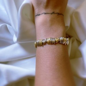 Çizgi Desen Gold&Silver Bileklik